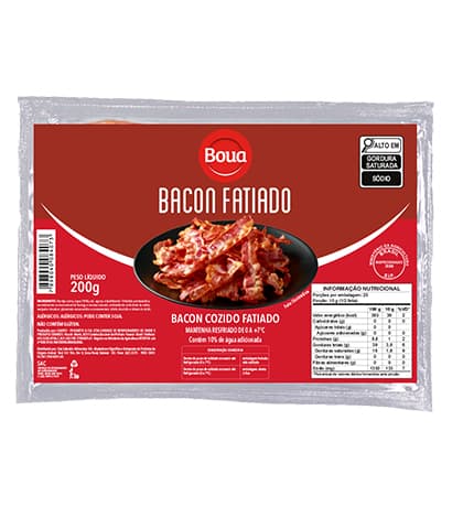 Bacon Fatiado — embalagem Termoformada
