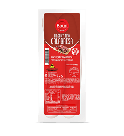 Linguiça Tipo Calabresa — embalagem Calabresa 400g